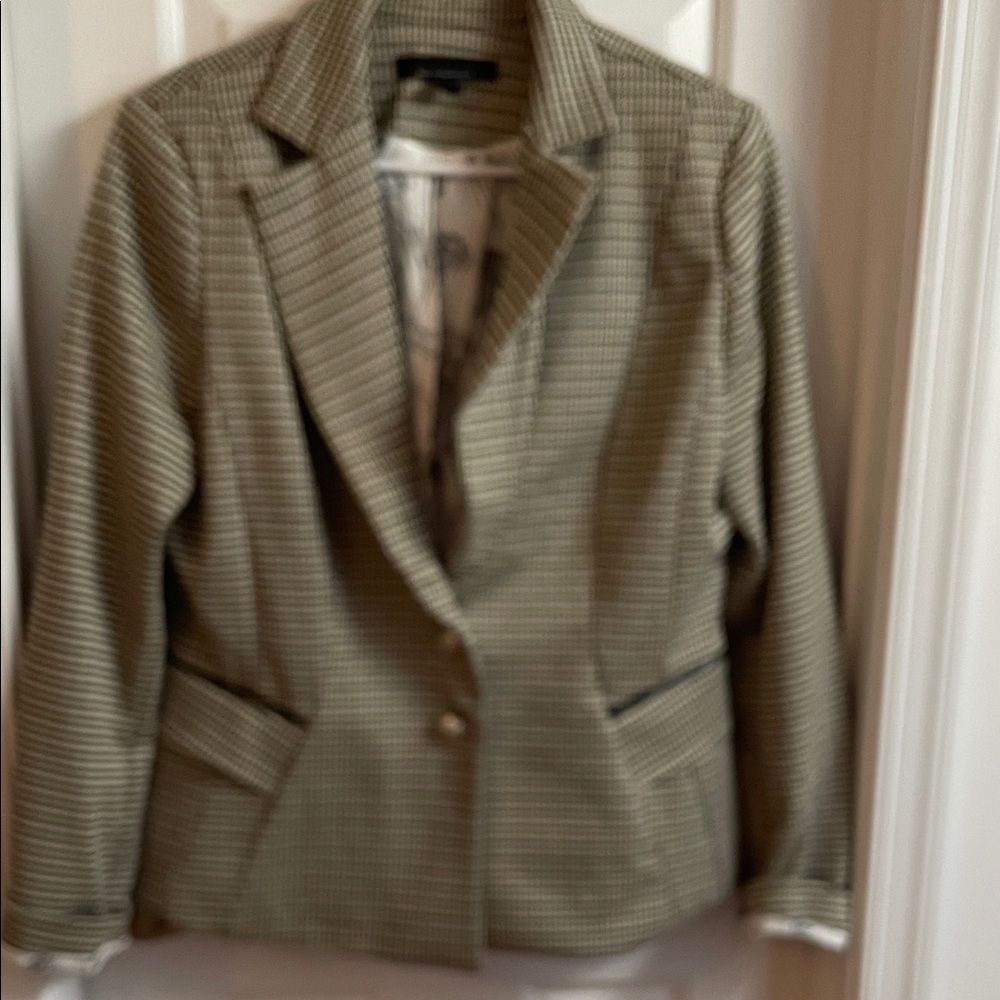 White House Black Market Houndstooth Blazer - Black and White